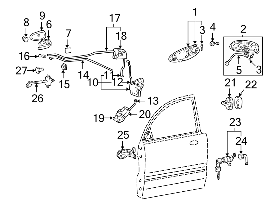Diagram FRONT DOOR. LOCK & HARDWARE. for your 2015 Hyundai Accent   