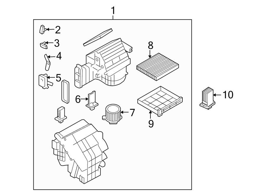 Diagram AIR CONDITIONER & HEATER. BLOWER MOTOR & FAN. for your 2015 Hyundai Azera   