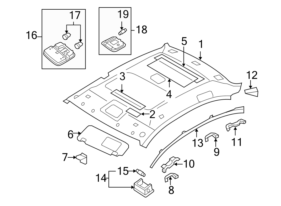 Diagram INTERIOR TRIM. for your 2000 Hyundai Sonata 2.4L M/T  