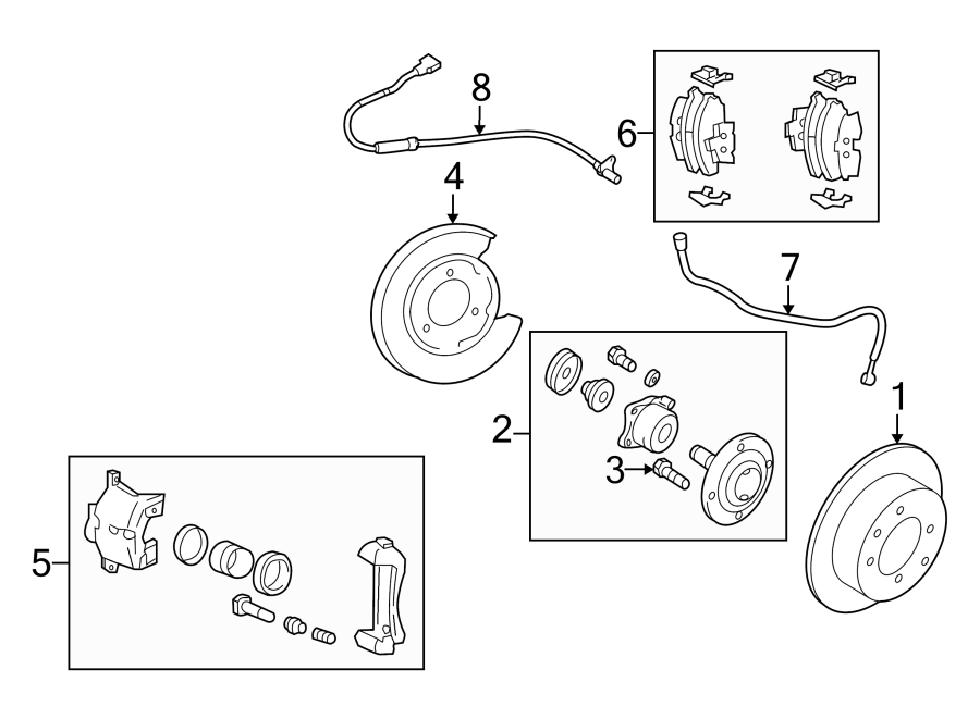 Diagram REAR SUSPENSION. BRAKE COMPONENTS. for your 1999 Hyundai Elantra   