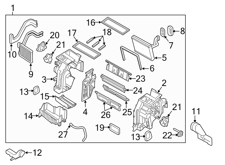 21AIR CONDITIONER & HEATER. EVAPORATOR & HEATER COMPONENTS.https://images.simplepart.com/images/parts/motor/fullsize/1024060.png