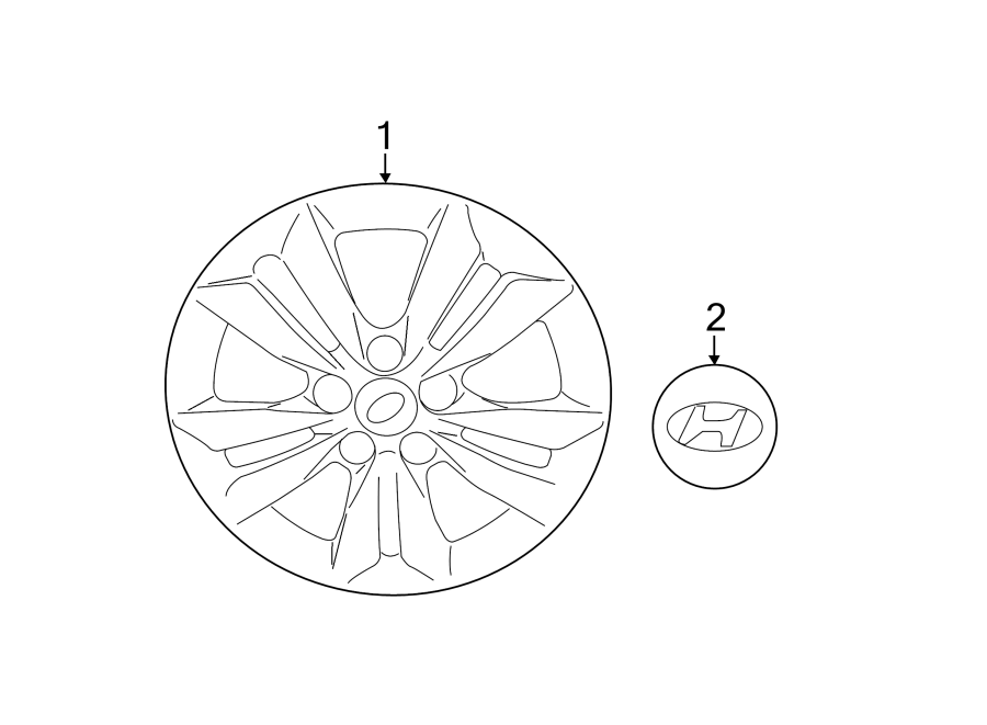 Diagram WHEELS. COVERS & TRIM. for your 2022 Hyundai Elantra   