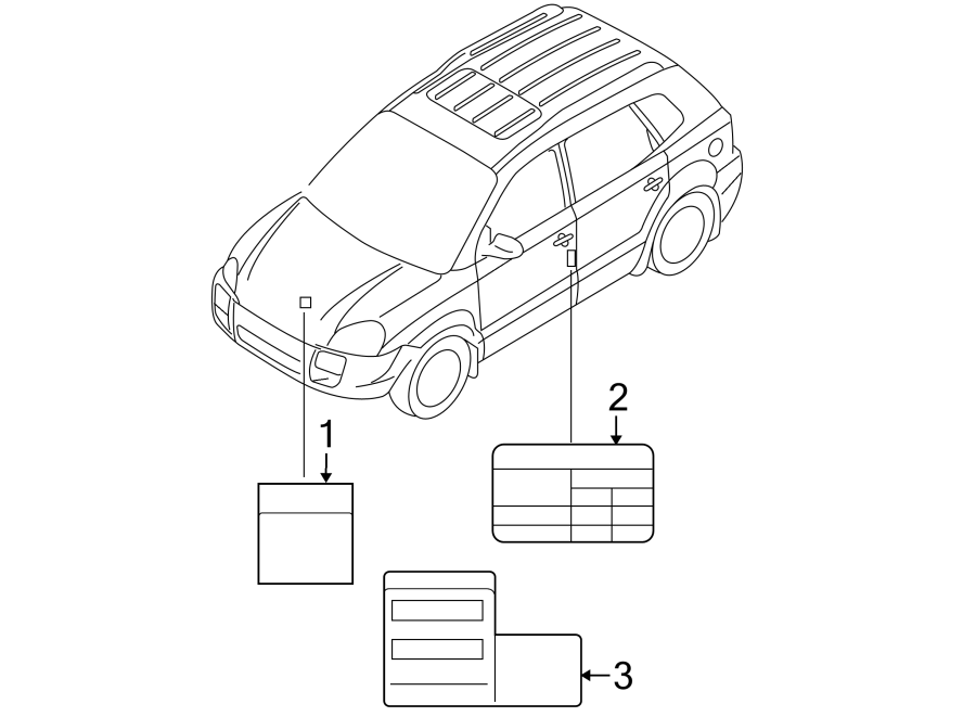 Diagram INFORMATION LABELS. for your 2020 Hyundai Elantra   