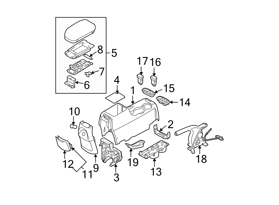 Diagram REAR CONSOLE. for your Hyundai
