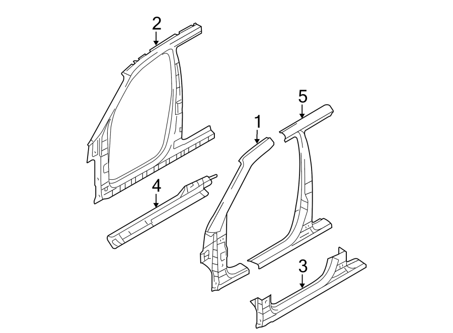 Diagram PILLARS. ROCKER & FLOOR. CENTER PILLAR. HINGE PILLAR. for your 2007 Hyundai Santa Fe   