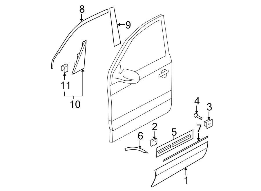 4FRONT DOOR. EXTERIOR TRIM.https://images.simplepart.com/images/parts/motor/fullsize/1025545.png