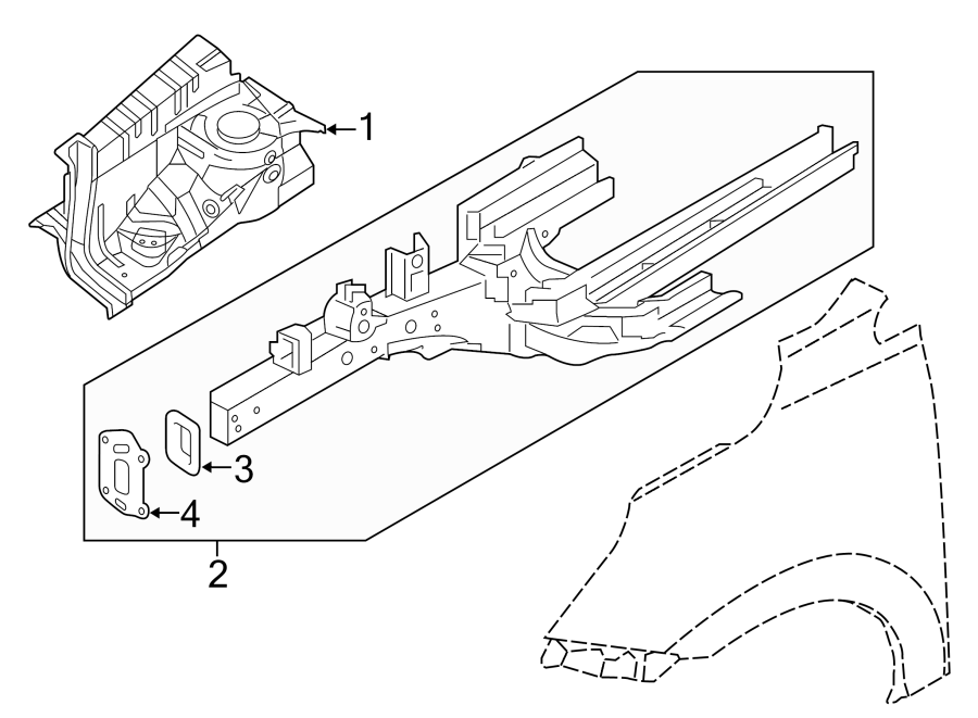 Diagram FENDER. INNER COMPONENTS. for your 2005 Hyundai XG350   