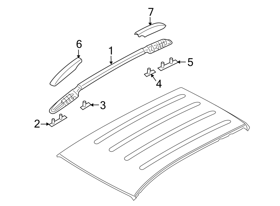 Diagram LUGGAGE CARRIER. for your 2002 Hyundai Santa Fe  Base Sport Utility 