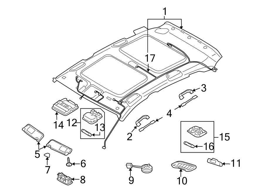Diagram INTERIOR TRIM. for your 2013 Hyundai Tucson 2.4L A/T FWD GLS Sport Utility 