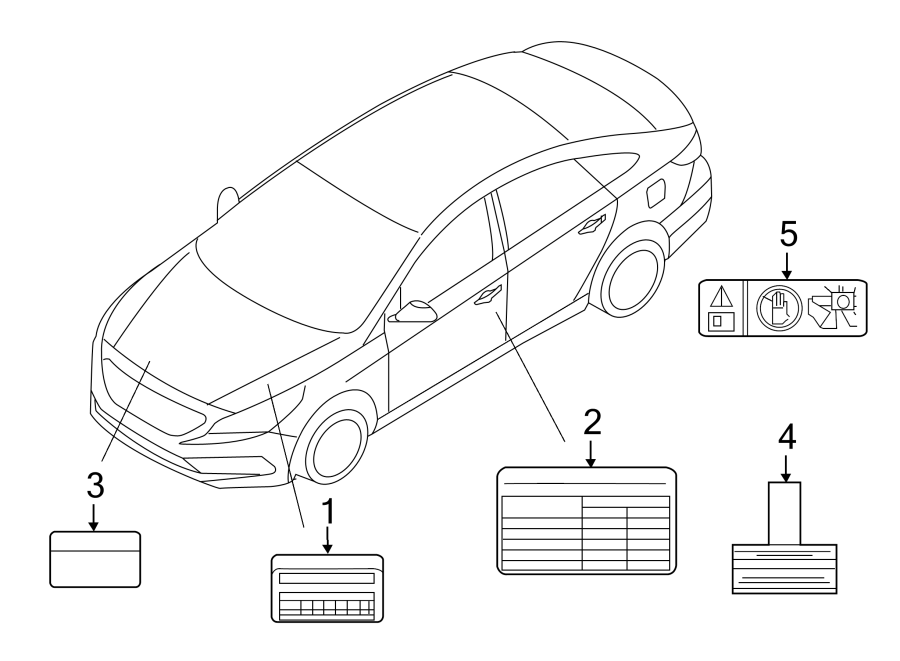 Diagram INFORMATION LABELS. for your 2021 Hyundai Ioniq   