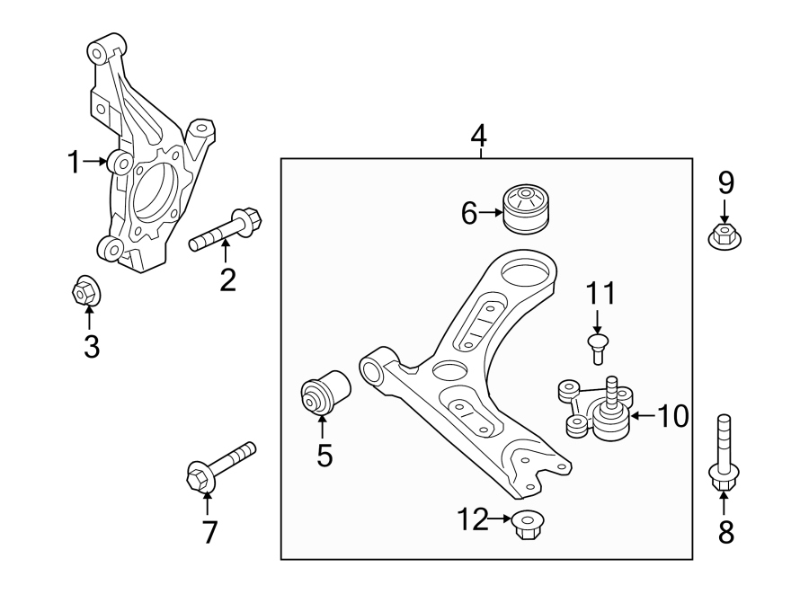Diagram Front suspension. Seats & tracks. Suspension components. for your 2011 Hyundai Elantra   