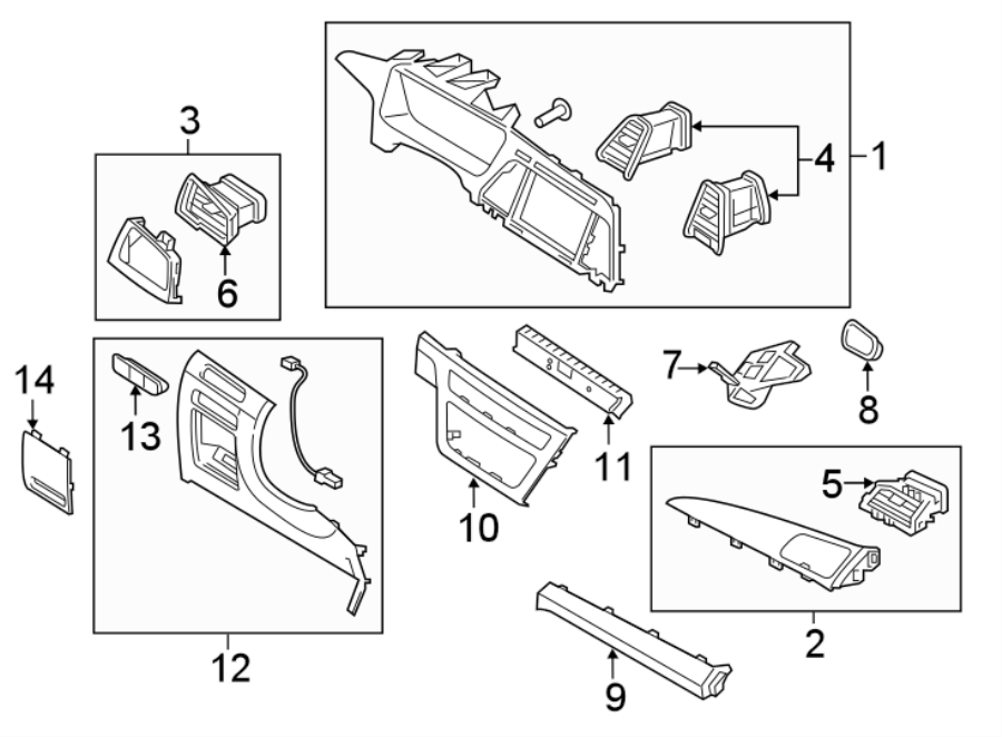 Diagram INSTRUMENT PANEL COMPONENTS. for your 2002 Hyundai Santa Fe   