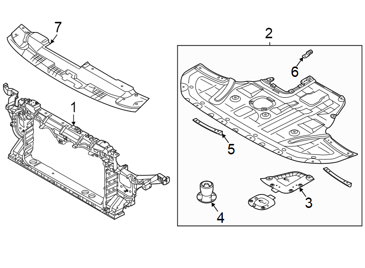Diagram Radiator support. for your Hyundai