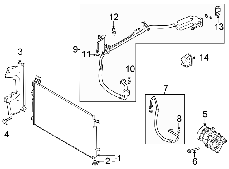 7Air conditioner & heater. Compressor & lines. Condenser.https://images.simplepart.com/images/parts/motor/fullsize/1028105.png