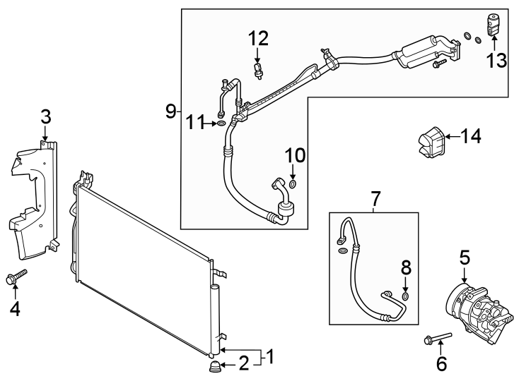 7Air conditioner & heater. Compressor & lines. Condenser.https://images.simplepart.com/images/parts/motor/fullsize/1028110.png