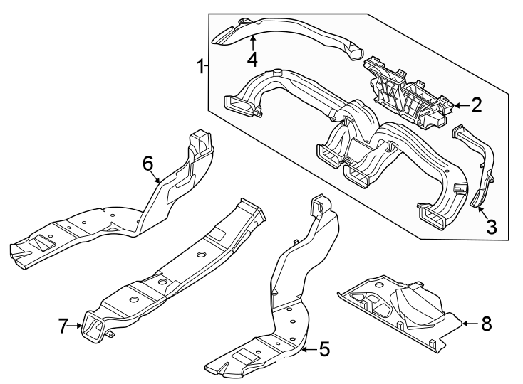 Diagram Instrument panel. Ducts. for your 2006 Hyundai Elantra 2.0L A/T GLS Sedan 