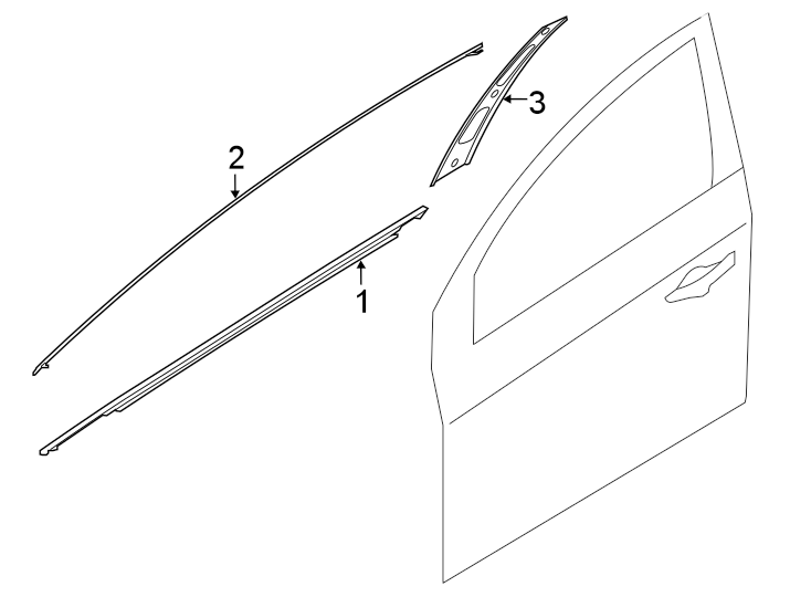 Diagram Front door. Exterior trim. for your 2013 Hyundai Azera   