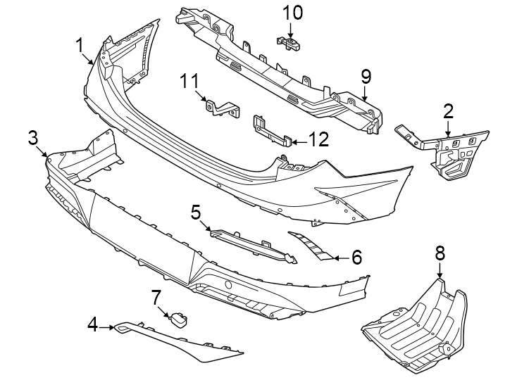 Diagram Rear bumper. Bumper & components. for your 2024 Hyundai Sonata  SE Sedan 
