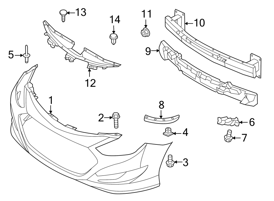 14FRONT BUMPER & GRILLE. BUMPER & COMPONENTS.https://images.simplepart.com/images/parts/motor/fullsize/1029010.png