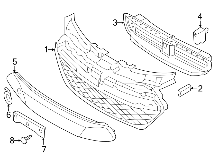 3FRONT BUMPER & GRILLE. GRILLE & COMPONENTS.https://images.simplepart.com/images/parts/motor/fullsize/1029015.png