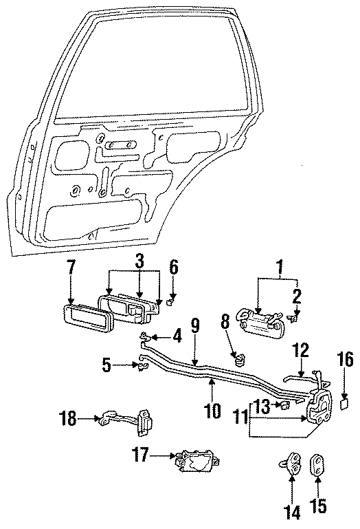 Diagram REAR DOOR. LOCK & HARDWARE. for your 2025 Hyundai Ioniq 6   