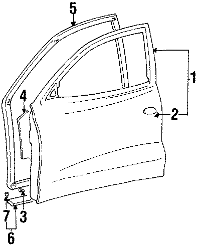 Diagram FRONT DOOR. DOOR & COMPONENTS. for your 2007 Hyundai Sonata   