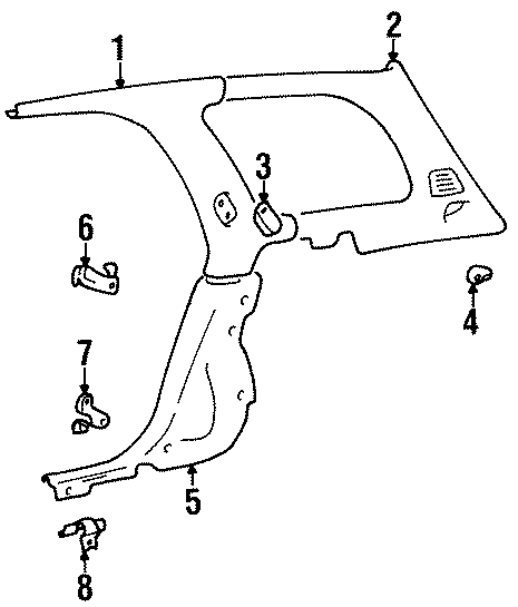 Diagram QUARTER PANEL. INTERIOR TRIM. for your 2012 Hyundai Veracruz   