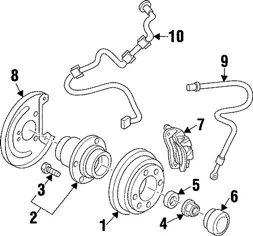 Diagram REAR SUSPENSION. BRAKE COMPONENTS. for your 1999 Hyundai Elantra   