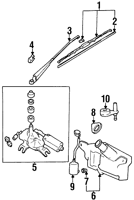 Diagram LIFT GATE. WIPER & WASHER COMPONENTS. for your Hyundai