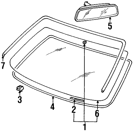 Diagram WINDSHIELD. GLASS. REVEAL MOLDINGS. for your Hyundai