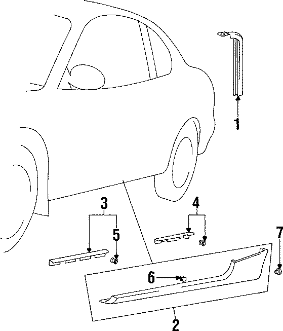 Diagram PILLARS. ROCKER & FLOOR. EXTERIOR TRIM. for your 2010 Hyundai Sonata 3.3L V6 M/T SE Sedan 