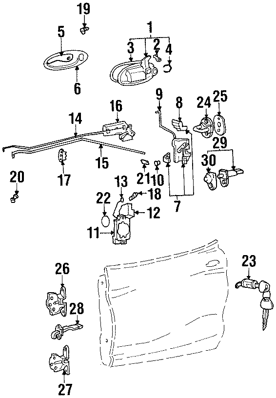 Diagram DOOR. LOCK & HARDWARE. for your 2015 Hyundai Elantra GT   