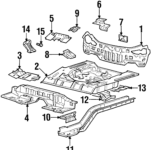 Diagram REAR BODY & FLOOR. FLOOR & RAILS. for your 2005 Hyundai Santa Fe   
