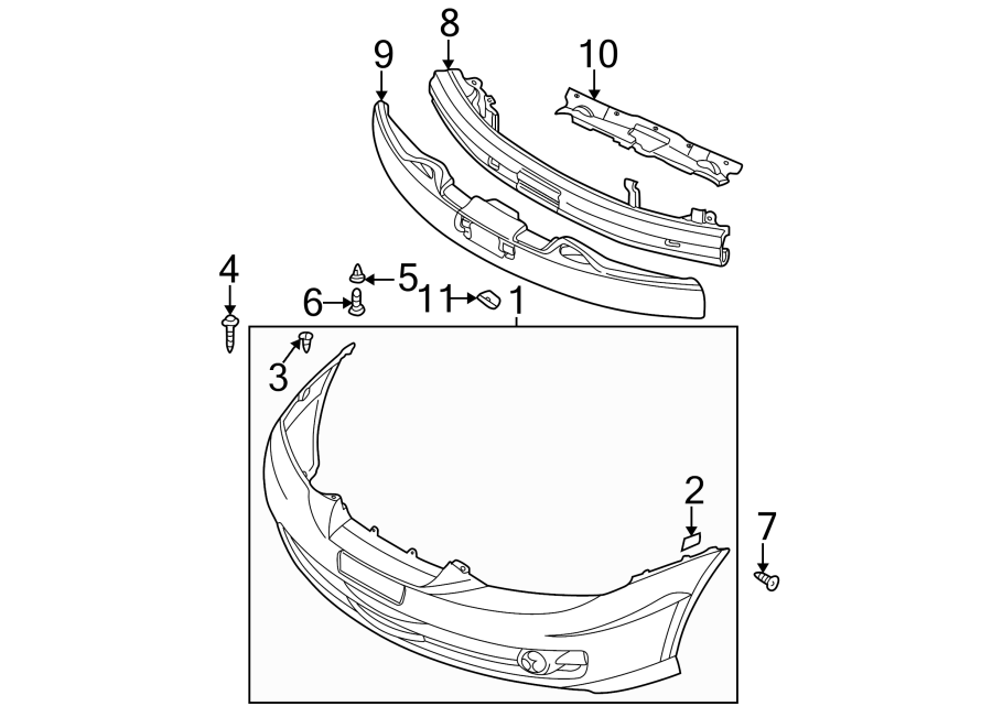 3FRONT BUMPER. BUMPER & COMPONENTS.https://images.simplepart.com/images/parts/motor/fullsize/1033010.png