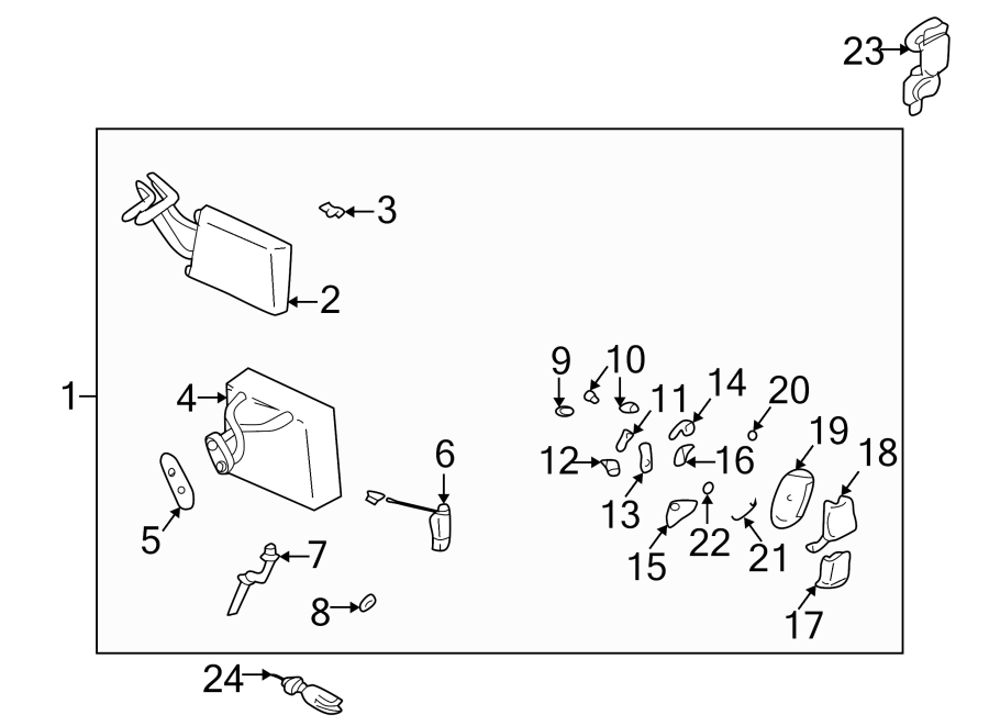 24AIR CONDITIONER & HEATER. EVAPORATOR & HEATER COMPONENTS.https://images.simplepart.com/images/parts/motor/fullsize/1033090.png