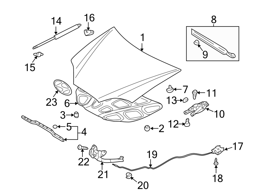 3Exterior trim. Hood & components.https://images.simplepart.com/images/parts/motor/fullsize/1033100.png