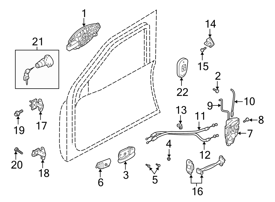 Diagram DOOR. LOCK & HARDWARE. for your 2015 Hyundai Elantra   