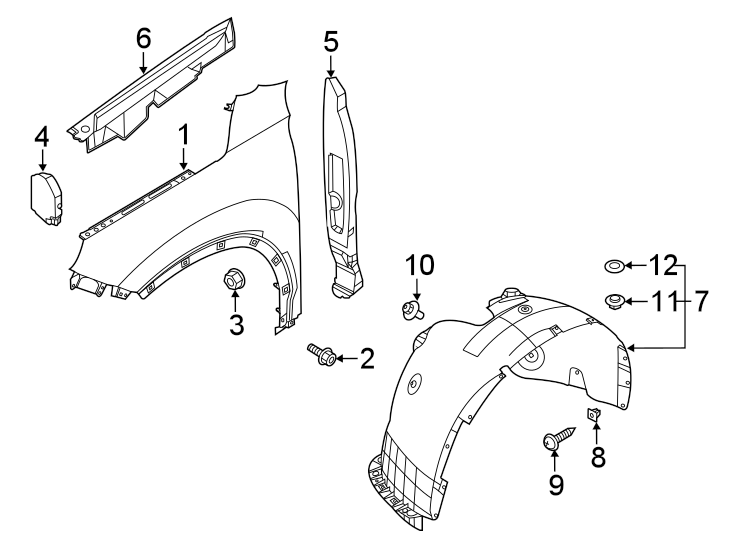 Diagram FENDER & COMPONENTS. for your 2007 Hyundai Sonata   