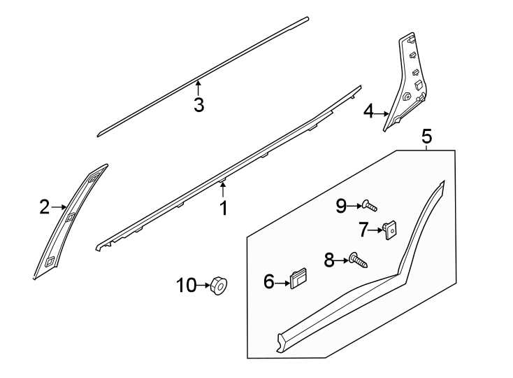 Diagram REAR DOOR. EXTERIOR TRIM. for your Hyundai