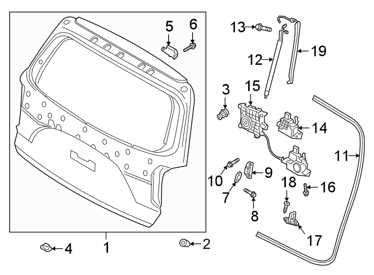 Diagram LIFT GATE. GATE & HARDWARE. for your Hyundai