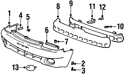 3FRONT BUMPER. BUMPER & COMPONENTS.https://images.simplepart.com/images/parts/motor/fullsize/1040016.png