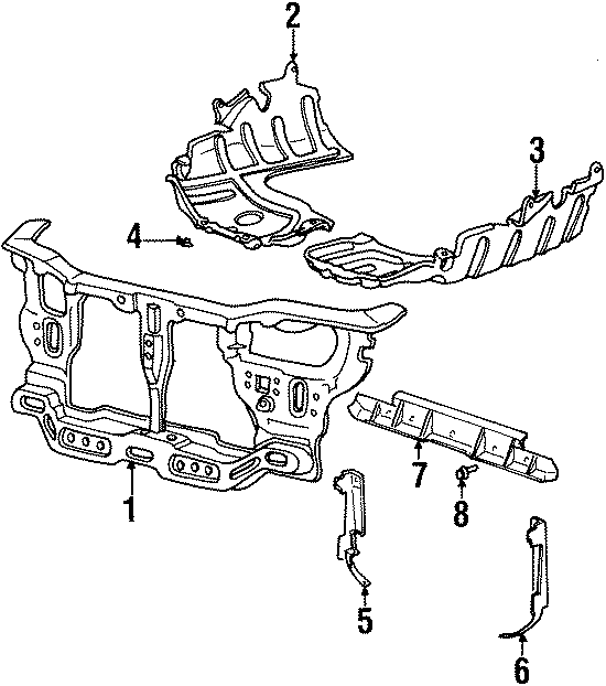 Diagram RADIATOR SUPPORT. for your 2003 Hyundai Santa Fe   