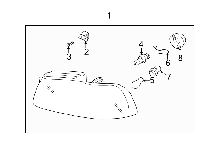 Diagram FRONT LAMPS. HEADLAMP COMPONENTS. for your Hyundai