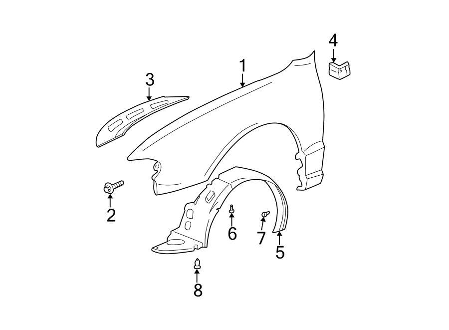 Hyundai Accent Fender (Right). W/wide mldg - 6632125660 | Hyundai Parts Pro