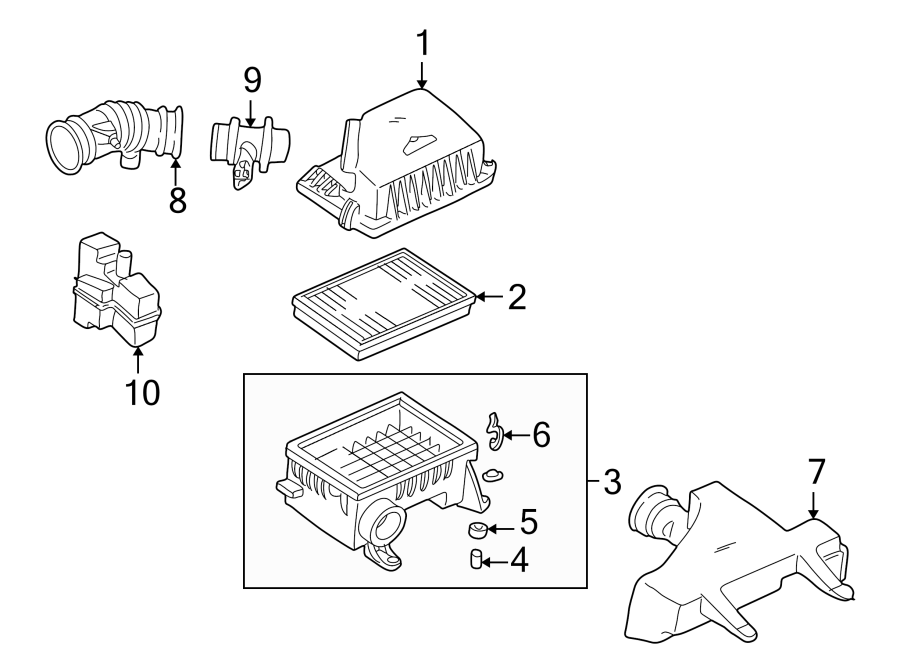 10ENGINE / TRANSAXLE. AIR INTAKE.https://images.simplepart.com/images/parts/motor/fullsize/1041158.png