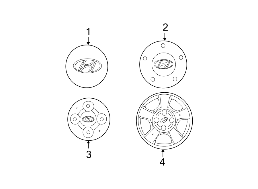 Diagram WHEELS. COVERS & TRIM. for your 2016 Hyundai Tucson 2.0L A/T FWD SE Sport Utility 