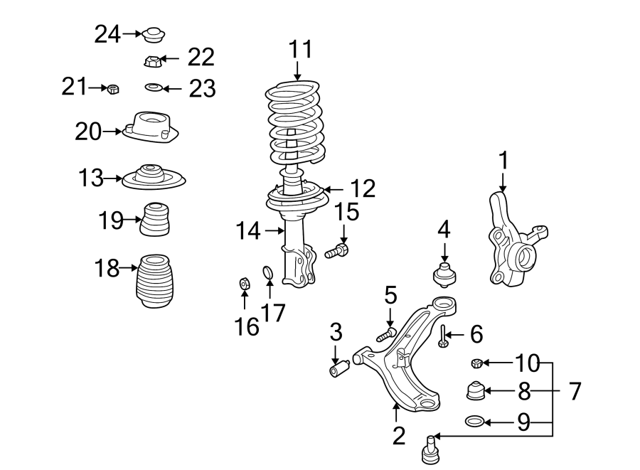 FRONT SUSPENSION. SUSPENSION COMPONENTS.