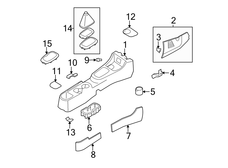 Diagram Center console. for your 2008 Hyundai Tiburon   