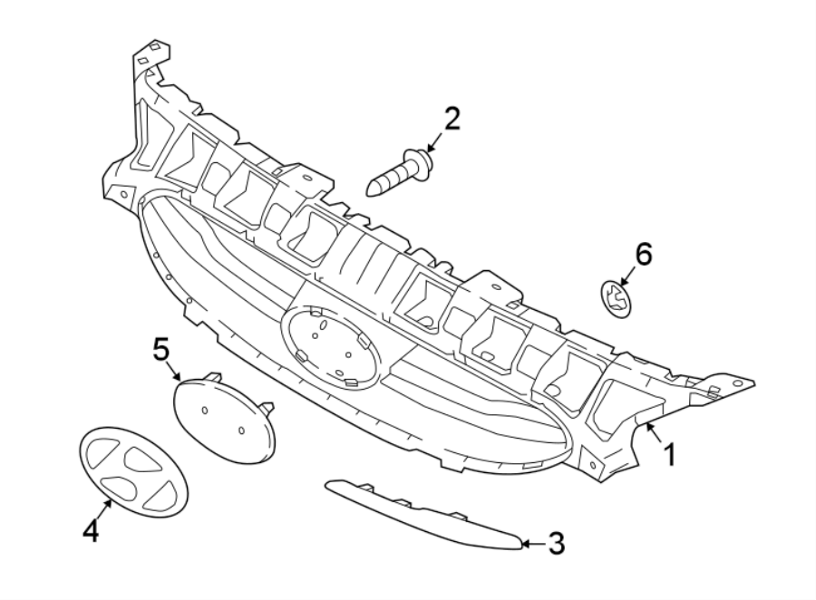 Diagram FRONT BUMPER & GRILLE. GRILLE & COMPONENTS. for your 2011 Hyundai Azera   