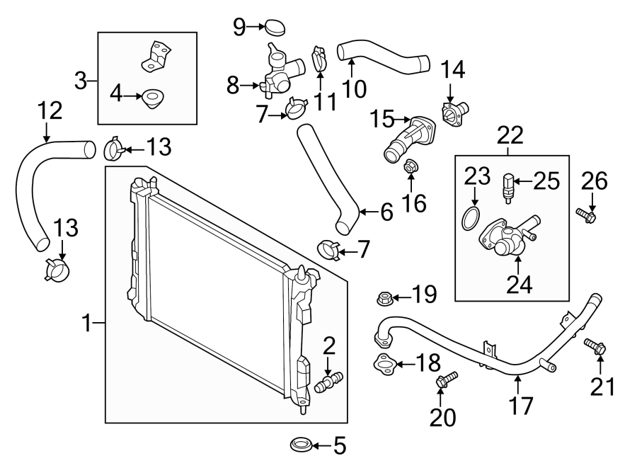 23Radiator & components.https://images.simplepart.com/images/parts/motor/fullsize/1043035.png